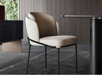 Dining Room 1x Chair Chairs Upholstery Textile Modern Designer Lehn Seat Armchair
